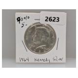 1964 90% Silv JFK Half $1 Dollar