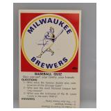 1968-70 Fleer Logo Quiz Cards 1st Yr Brewers Stain