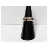 .925 Sterling Silver Pattern Band Ring Sz 5