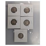 (5) Mixed Date Buffalo Nickels