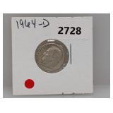 1964-D 90% Silv Roos Dime