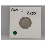 1964-D 90% Silv Roos Dime