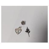 5.53G.925 Sterl Heart/Botanical Charms/Pendants