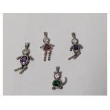 7.96G.925 Sterl Character/Creature Charms/Pendants