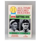 1979 Topps Rogers Hornsby/Ty Cobb Indent/Corners