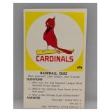 1968-70 Fleer Logo Quiz Cards Cardinals Stain