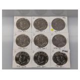 (9) 1976 Ike $1 Dollars