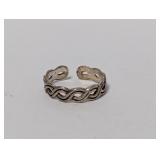 .925 Sterl Infinity Motif Toe Ring