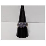 .925 Sterl Multi-Stone Cocktail Ring Sz 9