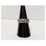 .925 Sterling Silver Braided Band Sz 8