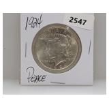 1924 90% Silv Peace $1 Dollar