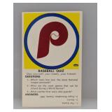 1968-70 Fleer Logo Quiz Card Phillies Stain/Corner