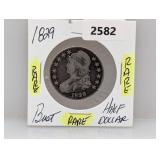 Rare 1829 90% Silv Bust Half $1