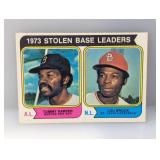 1974 Topps STOLEN BASE LEADERS LOU BROCK Edges