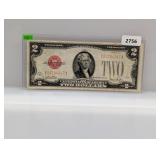 1928-G Red Seal $2 US Note