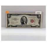 1953 Red Seal $2 US Note