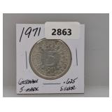 1971 .625 Silv German 5-Mark