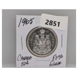 1965 80% Silv Canada Half $1 Dollar