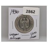 1936 90% Silv German 5 Reichsmark