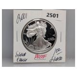 2001 1oz .999 Silv PF Eagle $1 Dollar