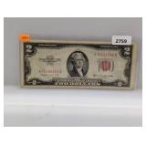 1953-B Red Seal $2 US Note