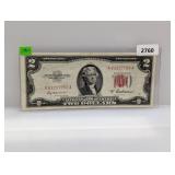 1953-A Red Seal $2 US Note