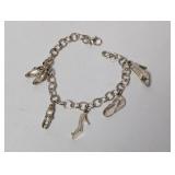 7' .925 Sterl Shoe Charm Bracelet 16.71G