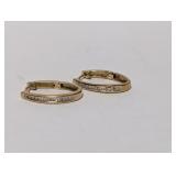 10k Diamond Hoop Earrings 3.11g