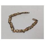 7' 12k/.925 Leaf Motif Bracelet
