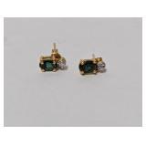 Vermeil 2 Stone Stud Earrings
