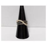 .925 Sterl Multi-Row Crisscross Ring Sz 8