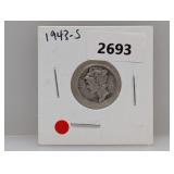 1943-S 90% Silv Mercury Dime