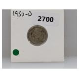 1950-D 90% Silv Roos Dime