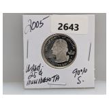 2005 90% Silv MN State Quarter