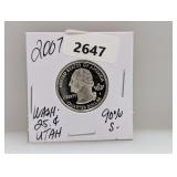 2007 90% Silv UT State Quarter