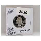 2007 90% Silv WY State Quarter