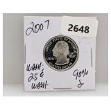 2007 90% Silv WA State Quarter