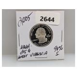 2005 90% Silv WV State Quarter