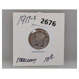 1917-D 90% Silv Mercury Dime