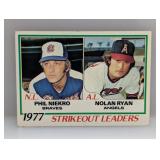 1978 Topps Leaders Niekro Nolan Ryan Corners/Edges