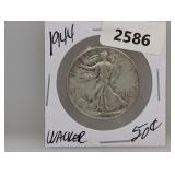 1944 90% Silv Walker Half $1 Dollar