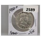 1950-D 90% Silv Franklin Half $1 Dollar