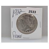 1922 90% Silv Peace $1 Dollar