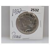 1922 90% Silv Peace $1 Dollar