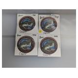 (4) .999 Copper Bass Painted Rounds