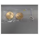 (2) Clad JFK & Liberty Medallions