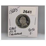 2005 90% Silv CA State Quarter