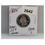 2005 90% Silv KS State Quarter