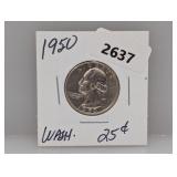 1950 90% Silv Wash Quarter