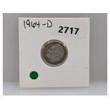 1964-D 90% Silv Roos Dime